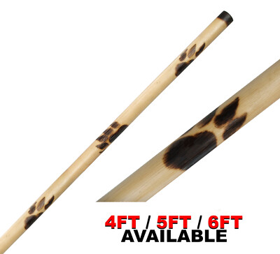Bo Staff Rattan Skin Off Bear Paw Burnt Kung Fu Martial Arts 4 ft, 5 ft, 6 ft