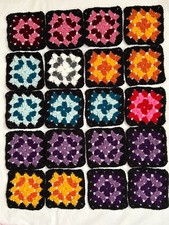 Lot of 20, 5" Granny squares, Blocks, Multi Color 4