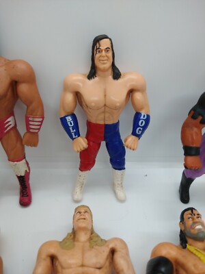 Lot of 6 WWF Bend Ems Just Toy Action Figures WWE Wrestling