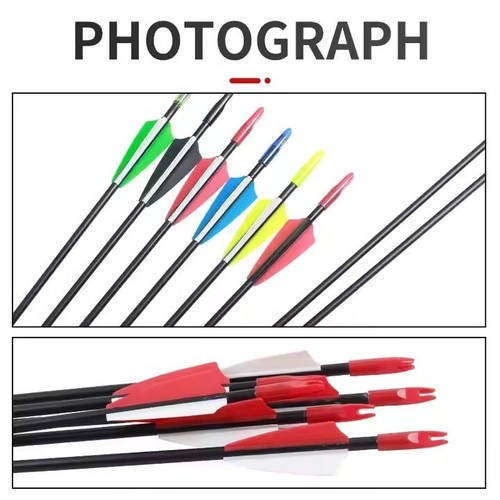 Archery 6mm 31 Inch Fiberglass Arrow Shafts Recurve Bow Outdoor Sports Beginner - Picture 20 of 34