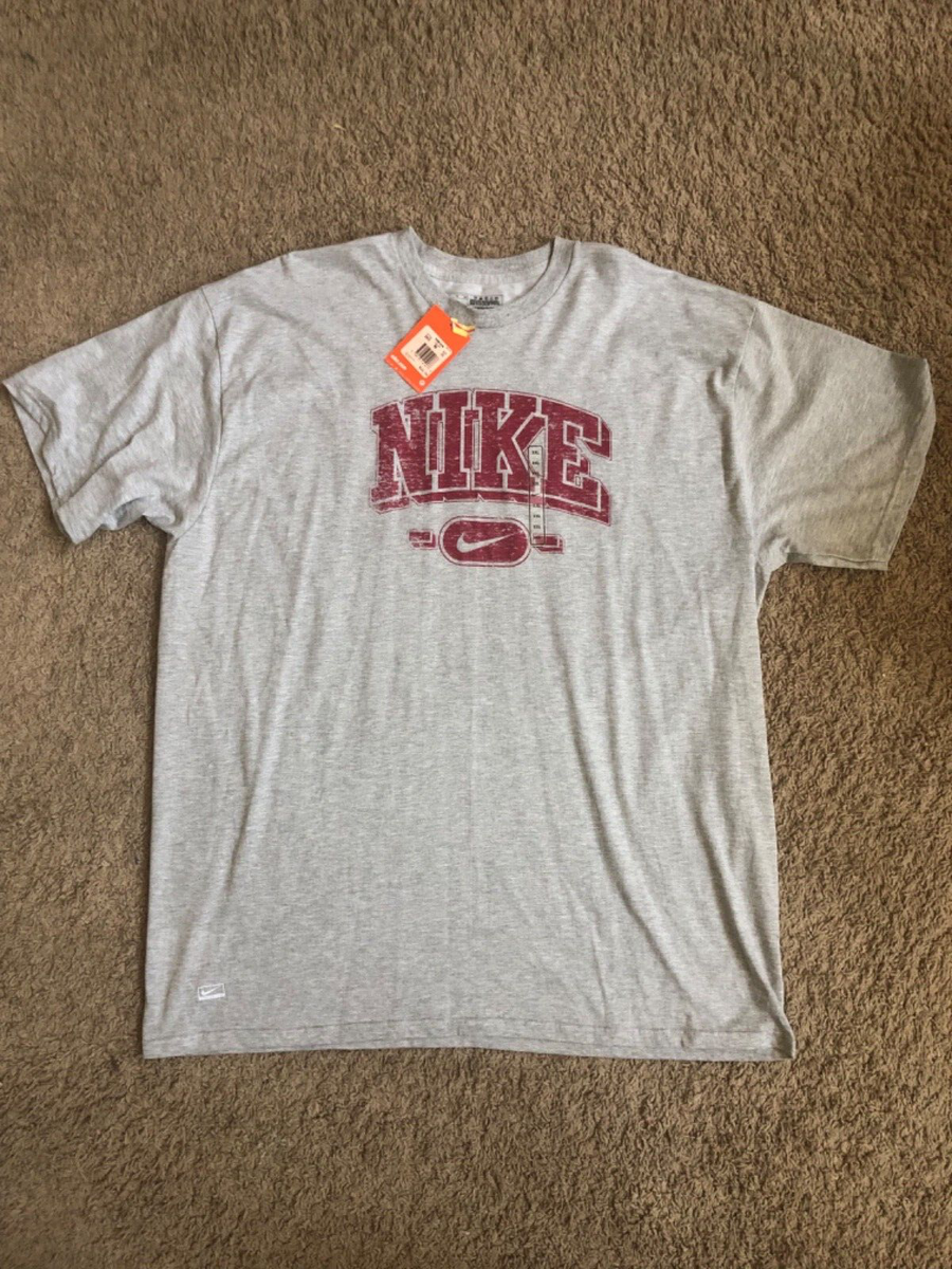 Nike T-shirt grey/red Vintage NEW w Tag Big Front Graphic 2XLarge
