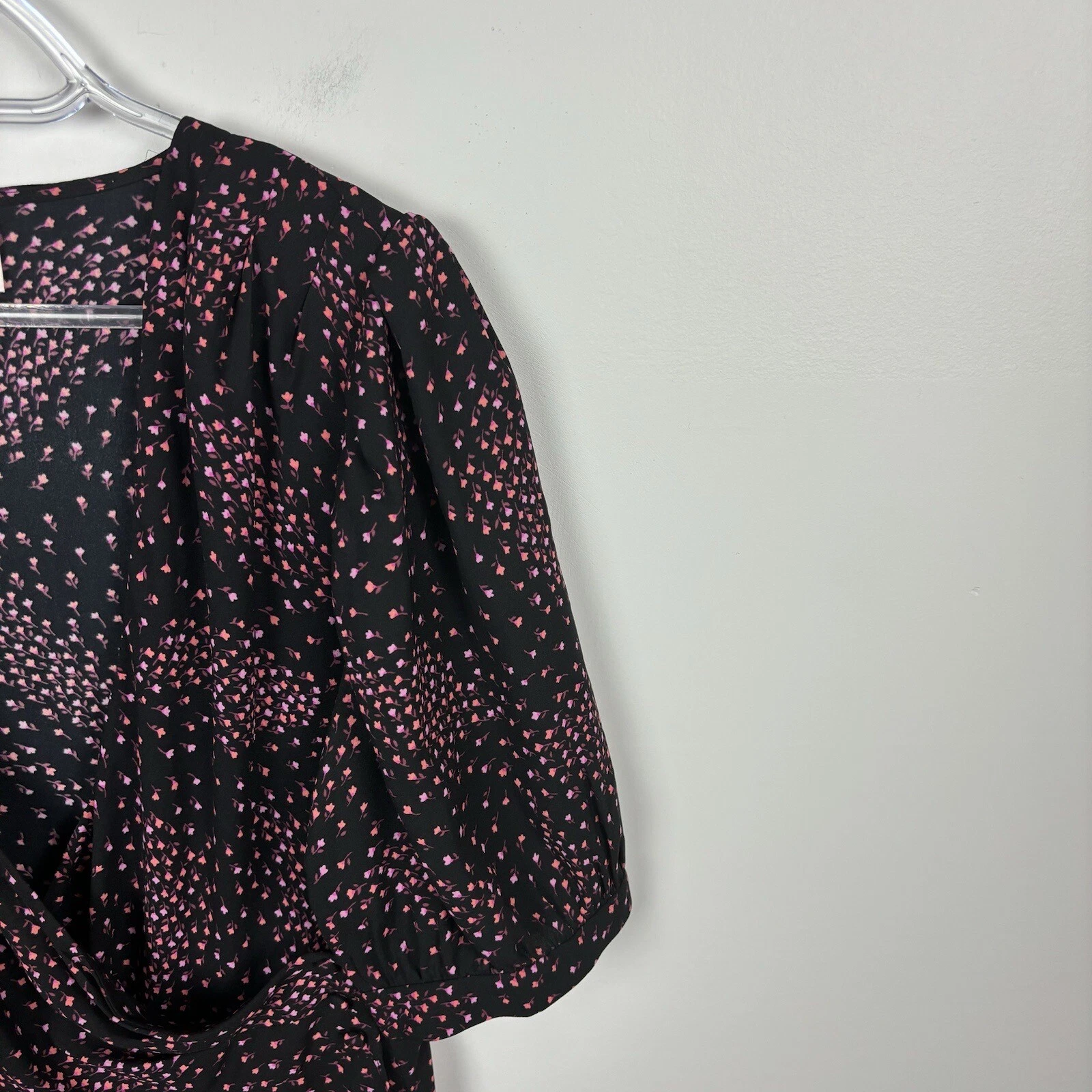 KATE SPADE Abito avvolgente rosa prato floreale collo a V taglia 12