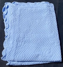 Blue Matelasse Standard Sham Cotton Rose Vines VGUC