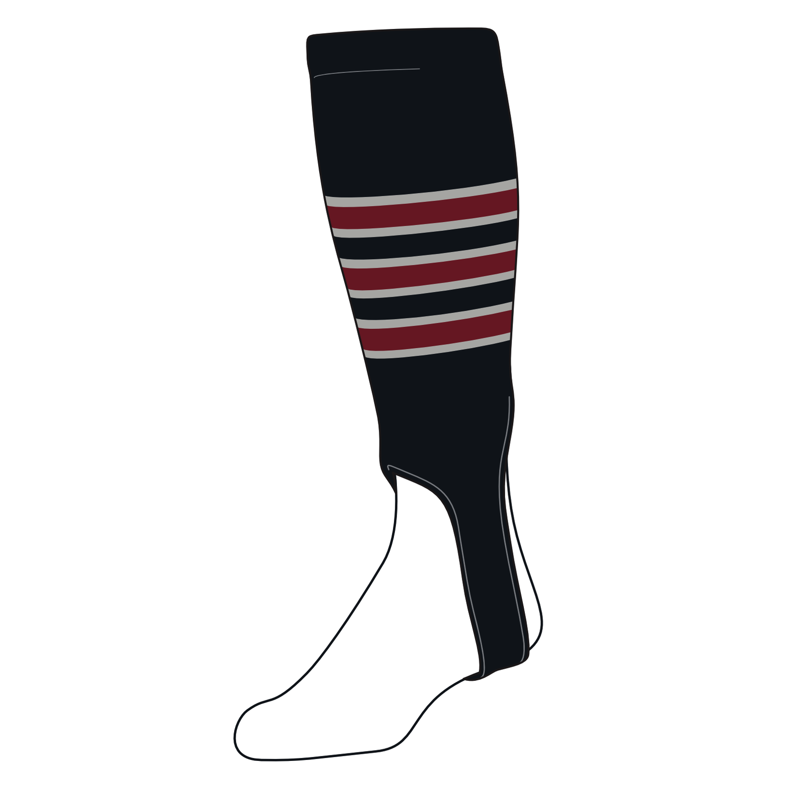 Chaussettes Base-ball TCK Baseball Stirrups Taille M, Rouges, Blanches Et Noires