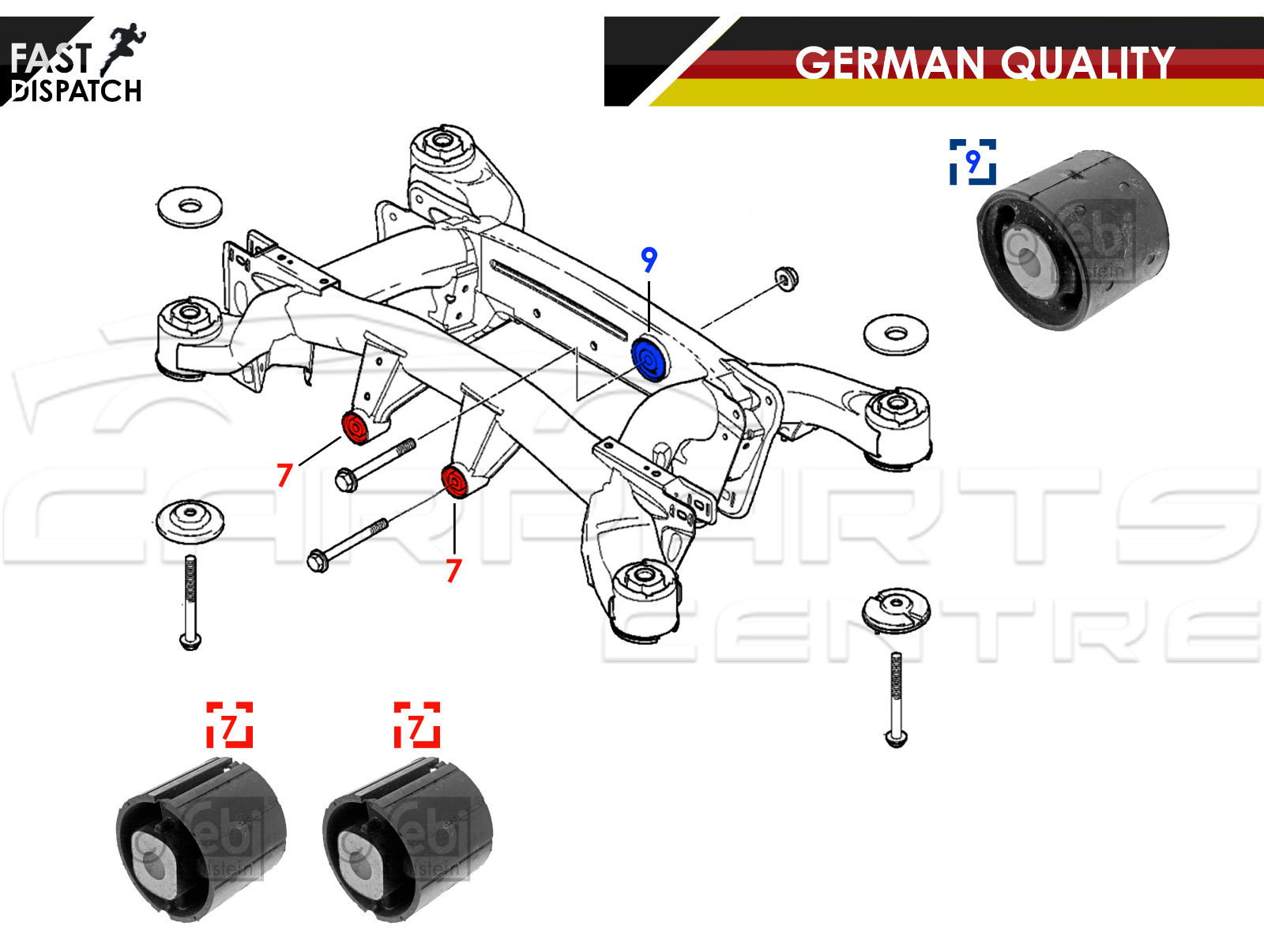 FOR BMW X5 E53 SUBFRAME CARRIER FRAME FRONT REAR DIFF DIFFERENTIAL BUSH