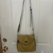 Chala Charming Mustard Crossbody With Zippered Flap Top
