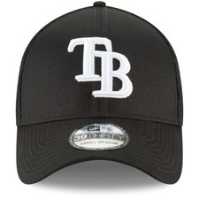 Authentic Tampa Bay Rays Neo Black White New Era 39Thirty Flex Hat Cap