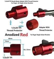 R 1/2x28 TPI Muzzle Adapter W Thread P Ruger .22 Single 6 Action Revolver