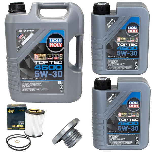 MotoröL Set 4600 5W-30 Liqui Moly 7 Liter + ÖLfilter + Schraube FüR BMW 3Er X3-image