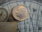 1949-P  ROOSEVELT DIME. 90% SILVER LOW MINTAGE.