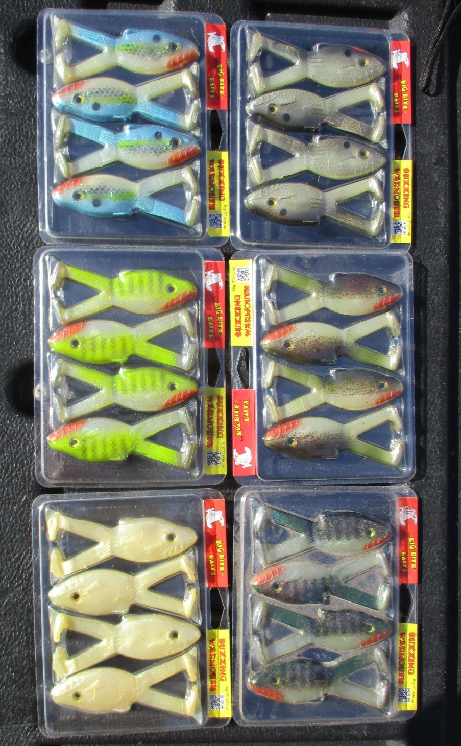 BIG BITE BAITS Buzzing Warmouth Soft Frog Swimbait 4" 4ct - 6 COLOR ASSORTMENT