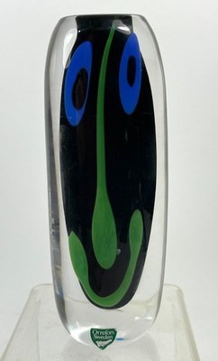 Anne Nilsson (*1953) , Design Vase für Orrefors, ''Smily Face''