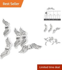 50 pcs 20mm Silver Angel Wing Metal Beads for DIY Bracelets Necklaces