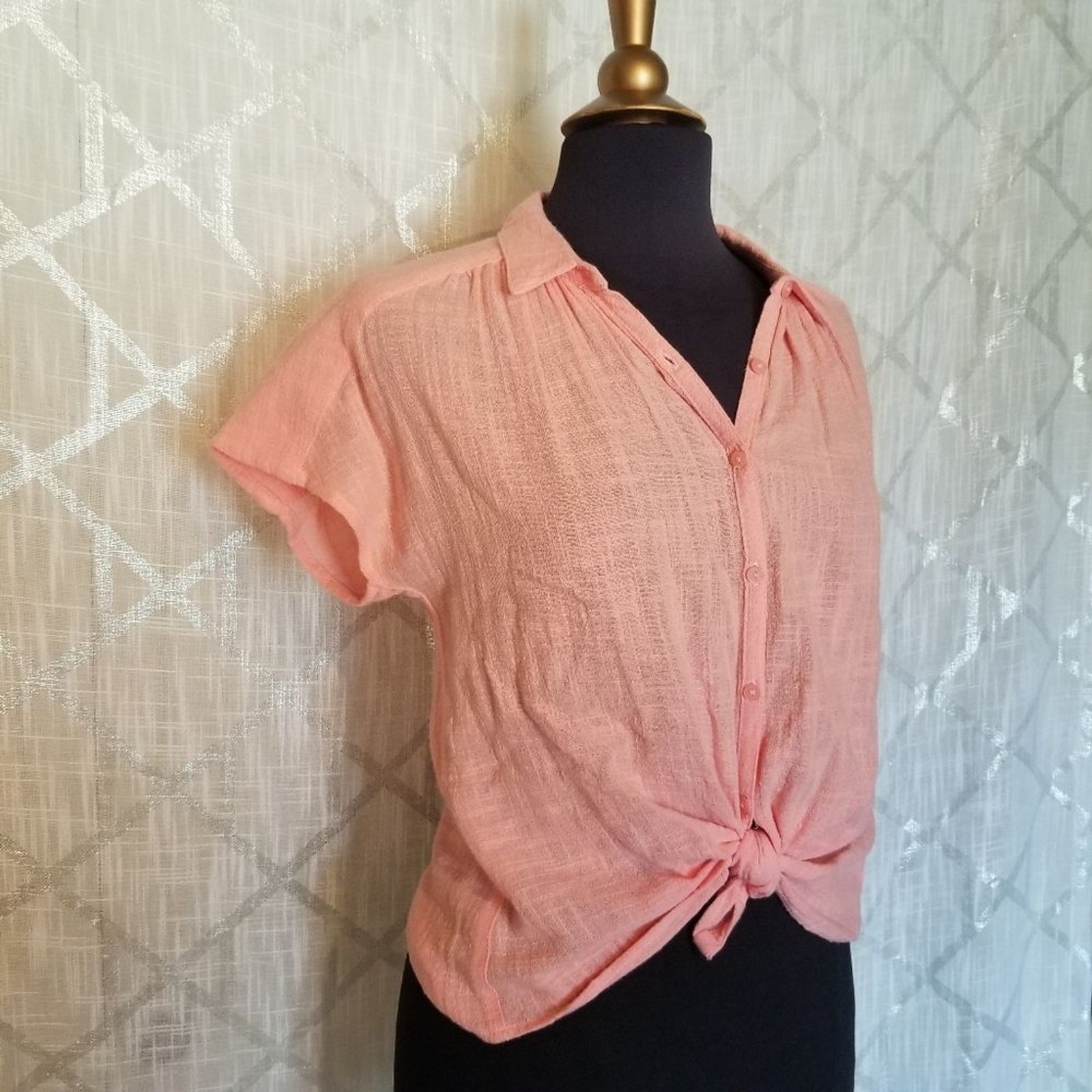 Universal Thread Top Tie Front Orange Womens Size… - image 3