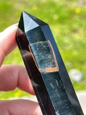 Natural Blue Tiger’s eye Tower • Blue Flashy Chatoyant Crystal Point