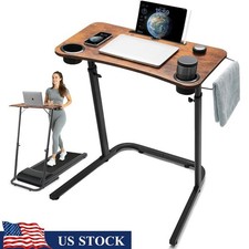 Adjustable Treadmill Desk Stand Ergonomic Walking Pad W/ Cup Holders Tablet Slot