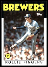 Rollie Fingers 1986 Topps #185 Brewers MLB READ FREE SHIPPING AutographDen
