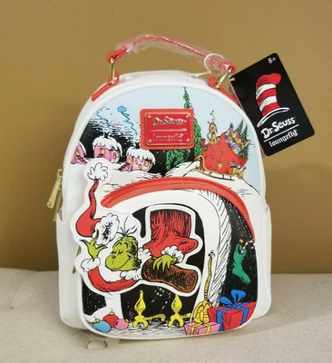 Loungefly Dr Seuss The Grinch Chimney Thief Mini Backpack Christmas Holiday NEW
