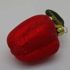 Christborn Vtg German Christmas Ornament Small Red Pepper Sugar Coated Sugared