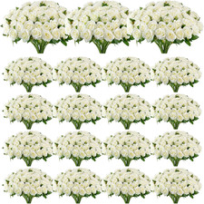 180 Pcs Realistic White Silk Roses for Weddings, Parties, and Home Decor