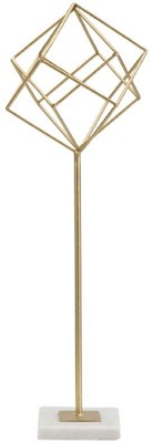 Mauro Ferretti Skulptur Cube 16x18x52,5 cm gold-weiß