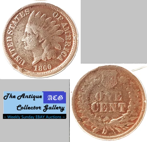 US 1860 CuNi Indian Head Cent🪙Antebellum Years (1820-1860) 🪙Antique🪙