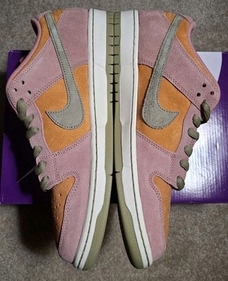 Size 14 - Nike SB Dunk Low Pro Red Stardust Pink Orange Olive Green Suede NIB