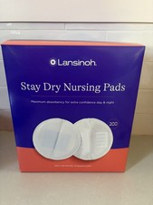 Lansinoh Stay Dry Disposable Nursing Pads Breastfeeding 200 Ct OPEN BOX