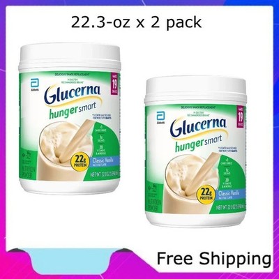 Glucerna Hunger Smart Diabetic Protein Shake, Classic Vanilla, 22.3-oz Tub x 2