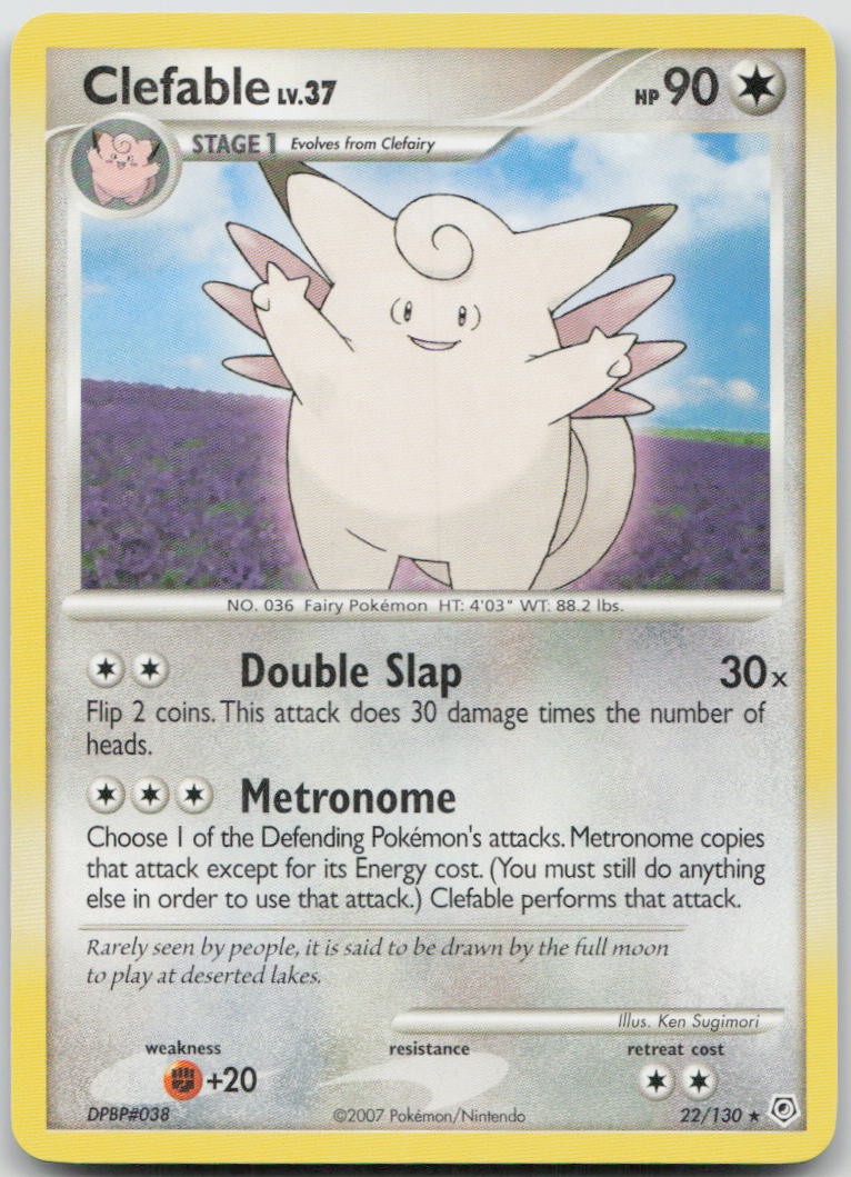 CLEFABLE 22/130 RARE DIAMOND & PEARL POKEMON NM/M