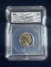 ND Buffalo Nickel 5C, ICG Genuine Black Ruthenium & Gold