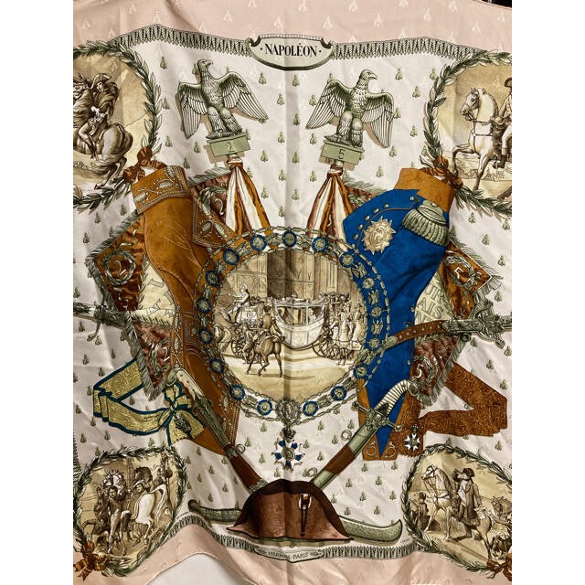 HERMES Carre 90 Silk Scarf Napoleon Military Design