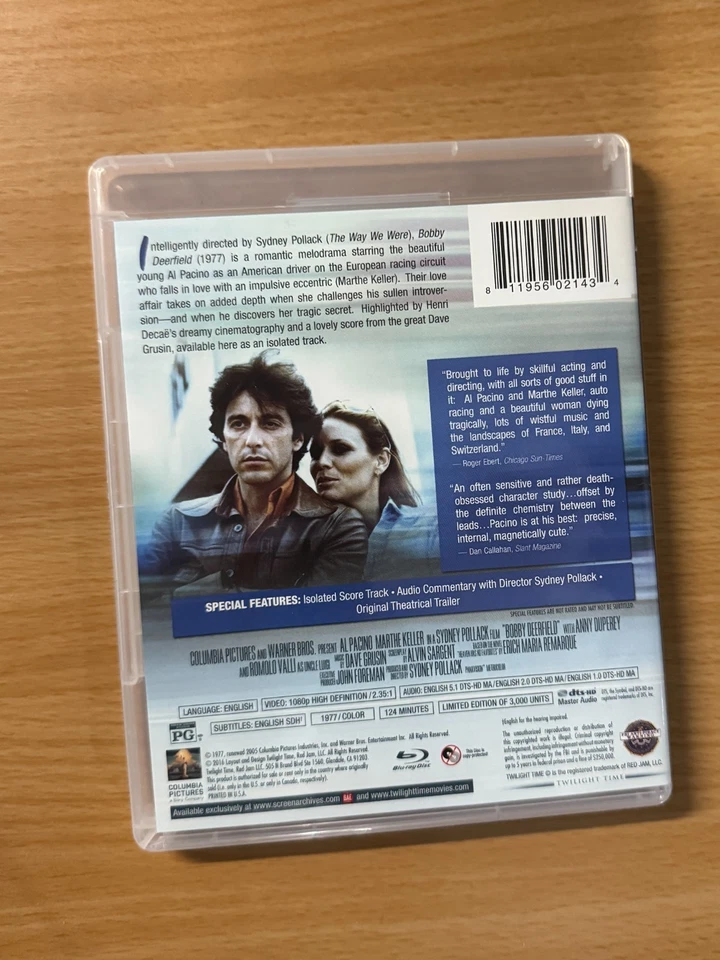 Bobby Deerfield Blu-Ray Twilight Time - Image 2 of 3