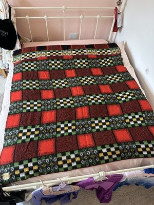 Tetem Vintage Holländische Wolldecke 80  x 62  Azteken Geometrisches Design