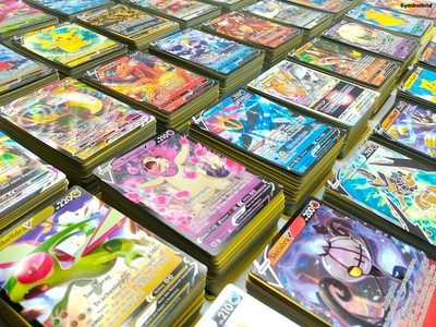 100 Pokemon Karten Sammlung Deutsch Original | 20 Holos + 1 seltene ex/V Karte