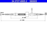 Handbremsseil Seilzug FÜR Alfa Romeo 156 (932 ) - ATE 24.3727-0005.2