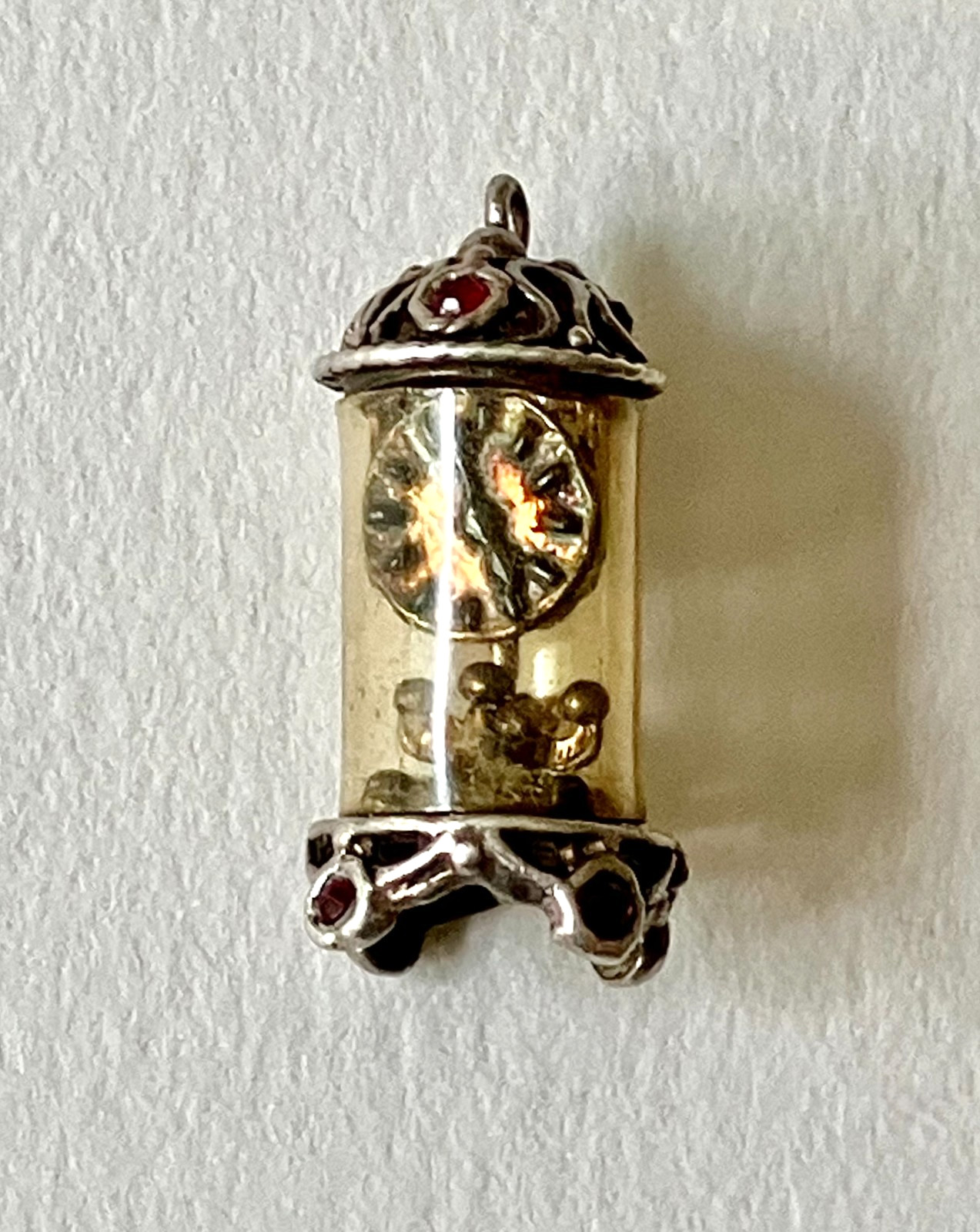 Sterling silver vintage charm, mantle clock