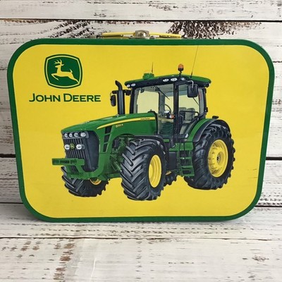 VINTAGE JOHN DEERE BLECH BROTDOSE GRÜN GELB TRAKTOR FARM 8320R METALL BLECHSCHARNIER