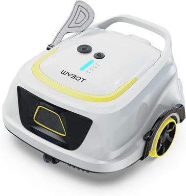 WYBOT A1 Robotic Pool Cleaner Dual-Layer Filtration 130-Min Runtime White