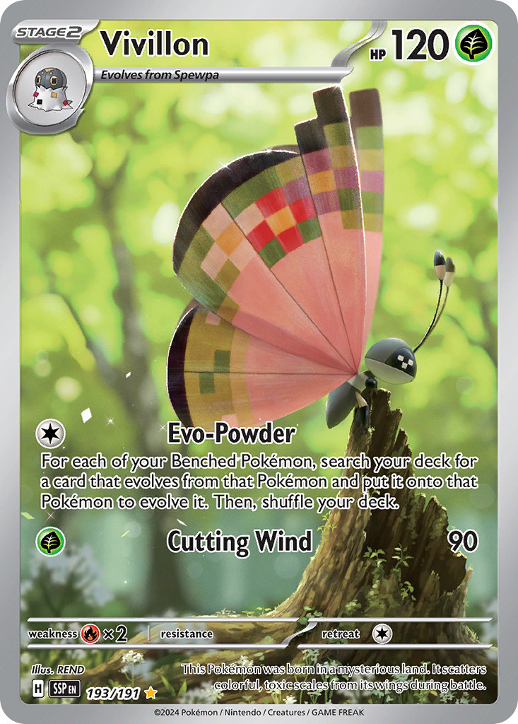Vivillon 193/191 Illustration Rare Surging Sparks Pokemon Holo Near Mint