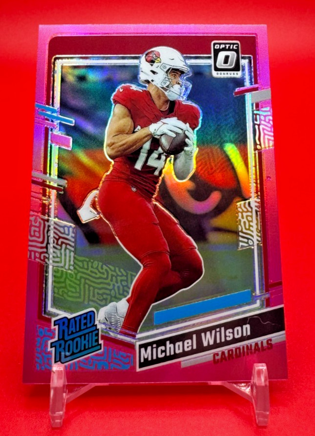 Michael Wilson Pink Prizm Rated Rookie RC 2023 Optic Card #204 Arizona Cardinals