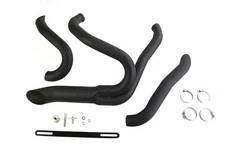 Black Wyatt Gatling 2 into 1 Exhaust Pipe Header Kit fits Harley Davidson
