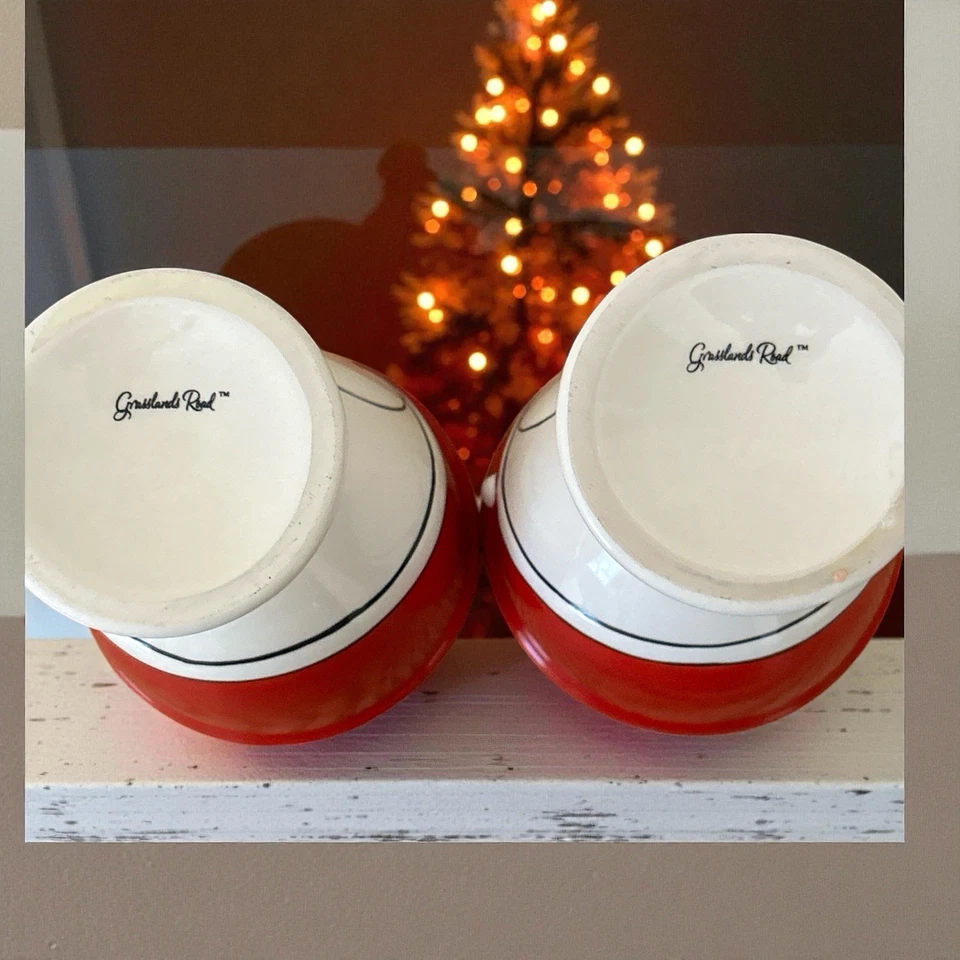 Grasslands Road Set Of Two Large Wine Goblet Glass Stemmed Santa Face Christmas - Image 4 of 4