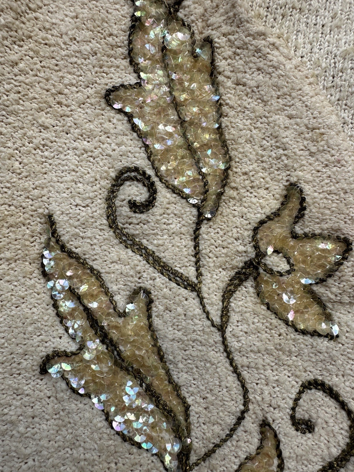 1930s Boucle Sequin Cardigan Sweater Talon Bell Z… - image 4