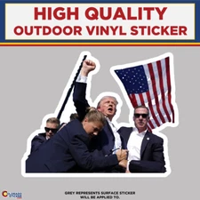 Trump Raising Fist Assassination Attempt, High Quality Vinyl Stickers
