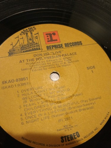 MINT Don Ho – Live At The Polynesian Palace Label: Reprise Records – RS 6461 F - Picture 6 of 6