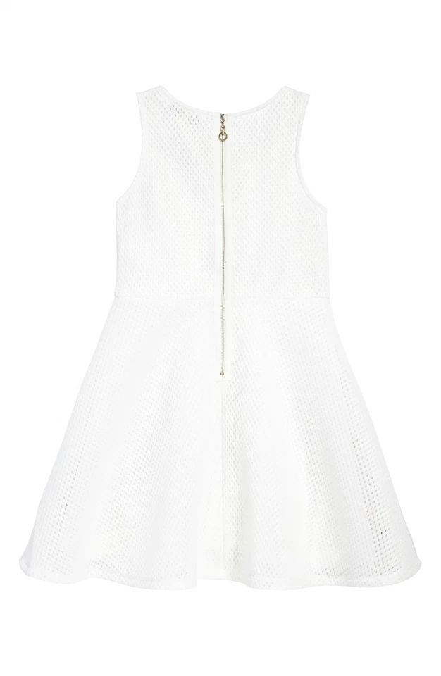 Hanna Banana 155516 Whimsical Appliqué Fit & Flare White Dress Size 8 — 第 2/4 张图片