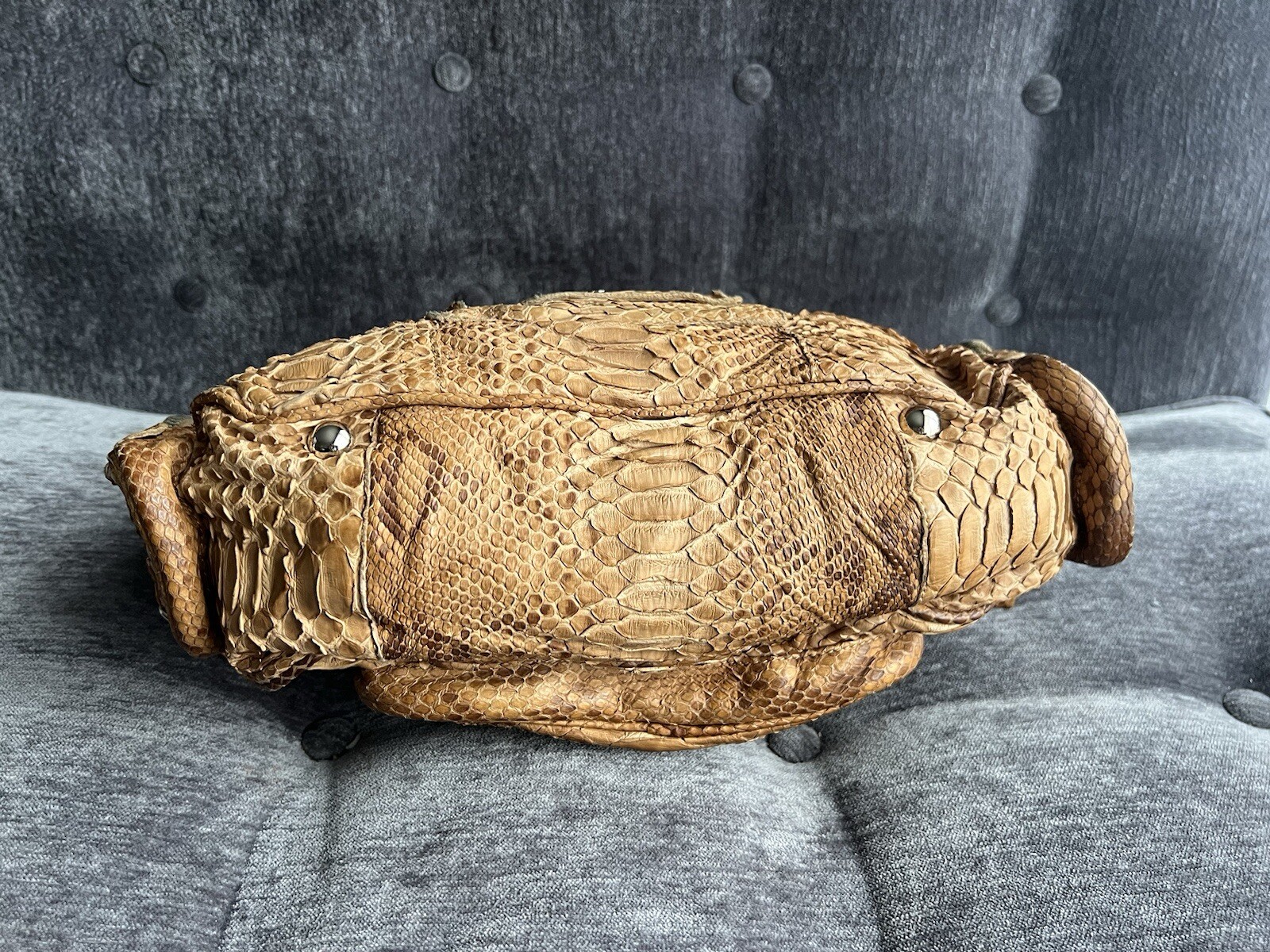 Auth.PRADA real Python skin Shoulder Bag, Mint wi… - image 9