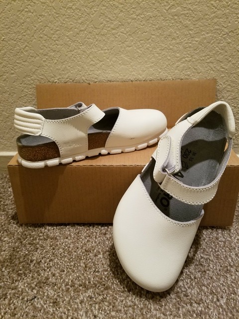 ALPRO by Birkenstock White Leather Shoes Mules Slip On Sandals Size 36 | eBay