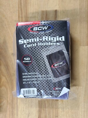 (50) BCW SEMI RIGID CARD HOLDER #1 PSA BGS SGC GRADING CARD HOLDERS